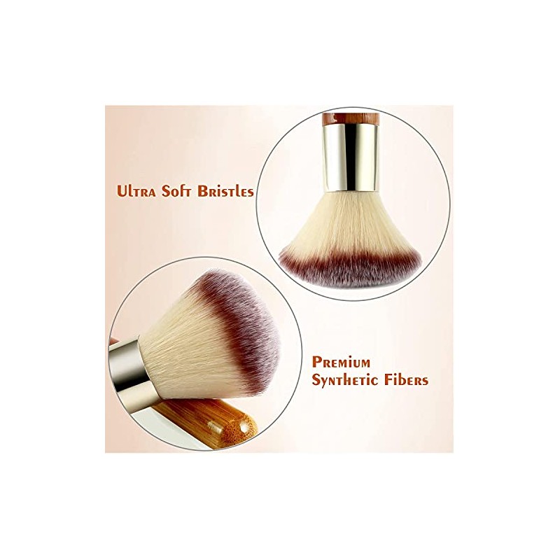 Matto Bamboo Set de pinceles de maquillaje Kabuki, 2 Piezas,