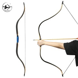 PMZ Archery Ming Xiao Shao Bow Handcrafted 58-inch Fiberglass Bamboo Recurve Bow for Outdoor Hunting Shooting 20-50lbsColor: Black 40lbs