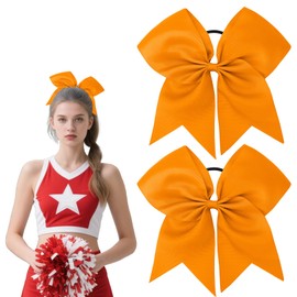 School Cheer Accessories, 8 Inch Large Cheer Bows With Elastic Ponytail Holder,2Pcs Cheerleading Hair Accessories, Softball Hair Bow, Hair Bows for Girls Softball, Scrunchie, Cheer Stuff