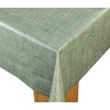 Karina Home Moss Green Linen Look Wipe Clean Tablecloth Vinyl