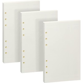 Notebook Refill, For Loose Leaf, Binder, Bible, A6 Size, Blank Paper, Business Notebook, Dedicated Leaf, Refill Paper, Thick, A6, 6 Holes, 45 Sheets x 3 Books