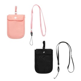 Tiardey 2 Pack Travel Money Belt Hidden Bra Purse Under Clothes Anti Theft Wallet Secret Pocket for Passport Cash Credit Cards Valuables Adjustable Fit Black Pink