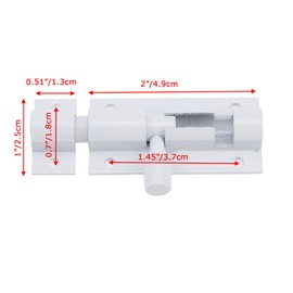 Bitray 2-inch Slide Bolt Latch White Slide Locks for Inside Door Barrel Bolt Latch Sliding Door Security Slide Latch Lock -2pcs
