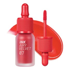 Peripera Labial Ink Airy Velvet Heart Grapefruit 07 Acabado Mate Color Rojo