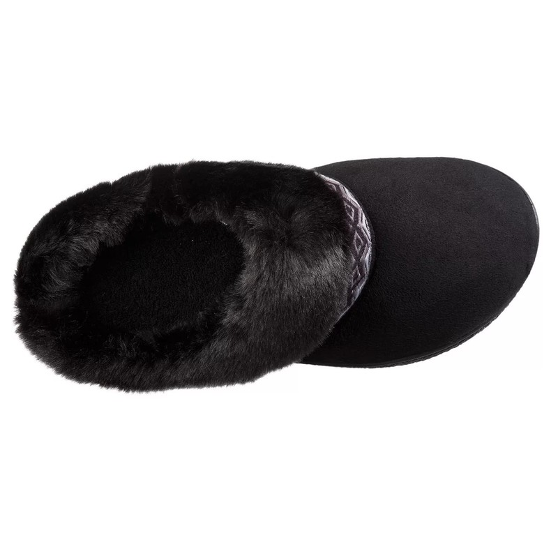 isotoner Women's Microsuede Sage Hoodback | Memory Foam Slippers, Black