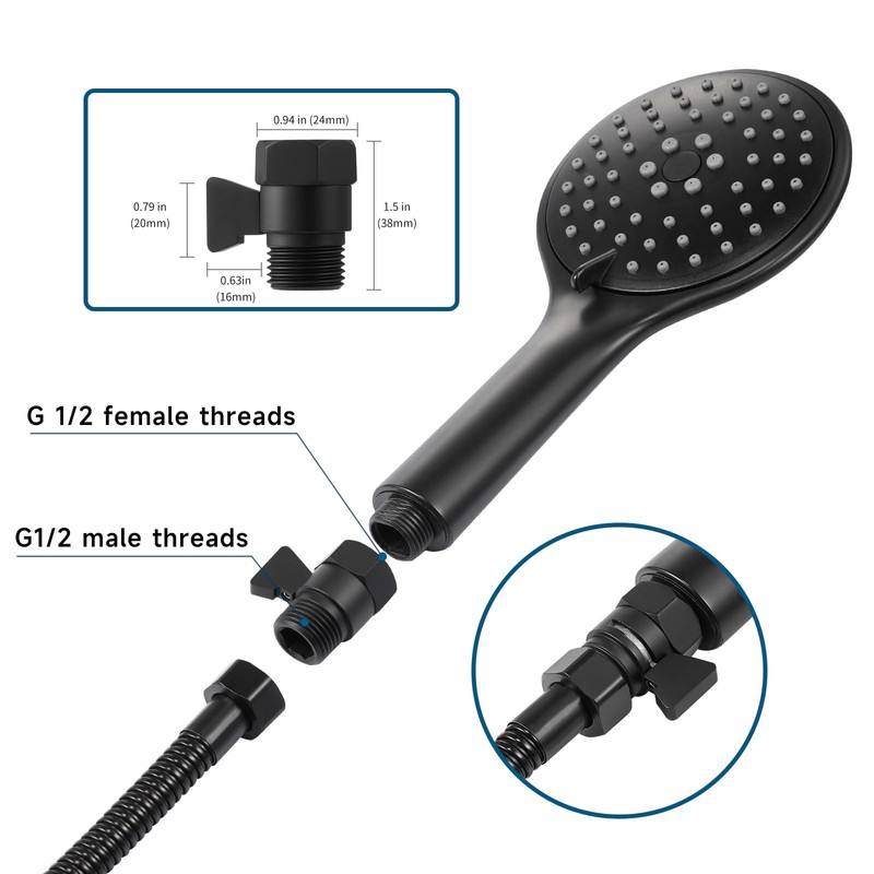 Brass Shower Head Shut Off Valve, Water Flow Control Valve,