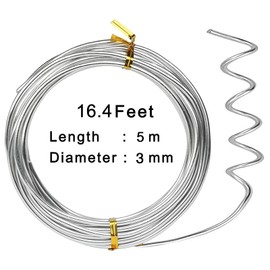 Silver Aluminium Wire Craft Wire Decorative Wire Rustproof Aluminium Wire Jewellery Making Aluminium Wire Used for Model Making DIY and Sculptures (3 mm x 5 m)