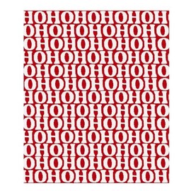 Bella Cozy Woven Knit Reversible Throw Blanket for Couch or Bed, 50 x 60 Inch Cotton and Polyester, Red and White HOHOHO