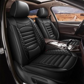 YORKNEIC Car Accessories 5-Seat Covers Set Fuax Leather For Cadilla XT5 2017-2024 Black