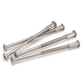 Anmas 10pcs M6 Furniture Joint Connector Bolt & Cap Nut Kit Use for Cot Bed Crib Bolts Hex Drive Socket Cap Bolts - Hex Socket Screws Head (110mm)…