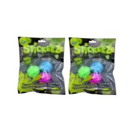Stickeez 6 Pack Glow in The Dark Squishy Sticky Ceiling Balls - Assorted Luminescent Colors - 6pcs Fun Glowing Stick On Wall Squish Stress Balls for Boys and Girls