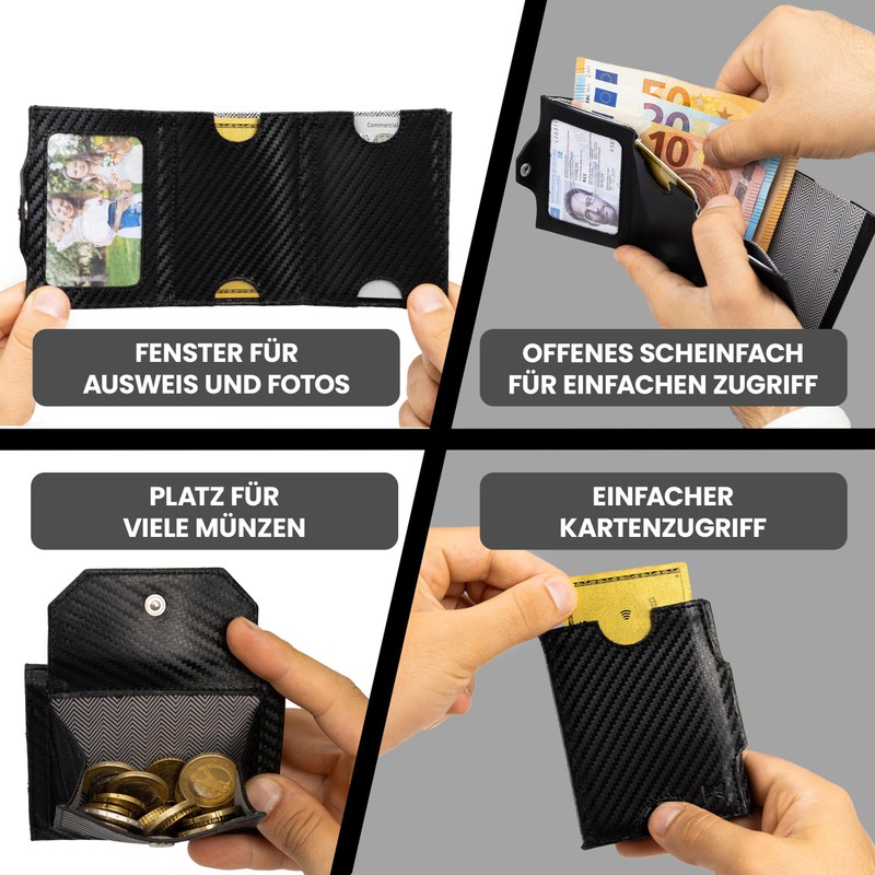 Gentlemen's® Fold Wallet - Credit Card Holder with Coin Compartment
