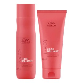 Kit Tratamiento para Cabello Teñido Wella Invigo Color Brilliance Shampoo Y Acondicionador Protección y Brillo para Cabello Teñido 250 Ml