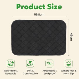 Solivive 3 Pcs Waterproof Seat Protector Pads, Reusable Anti-Slip Absorbent Incontinence Chair Pads, Suitable for Incontinence Adult Seats,Children,Infant Pet Seat Waterproof Protection Pads(60X45cm)
