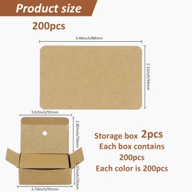 YUUTIAL Pack of 200 Blank Index Cards Paper Cards Blank Business Cards Paper Postcards Playing Cards Kraft Paper Cards Suitable for Invitation Letters Gift Labels 9 x 5.3 cm (Brown)