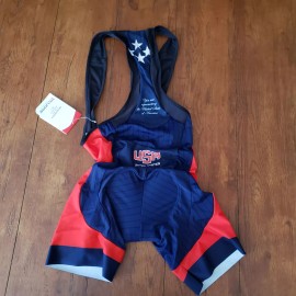 Cuore Womens Large Cycling Bibshorts Team USA Pro Compression Shorts Bib L