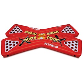 Pittman Outdoors Floating Beer Pong Table - Splash Pong Inflatable Table with Glow in The Dark Cup Holders, 2 or 4 Person