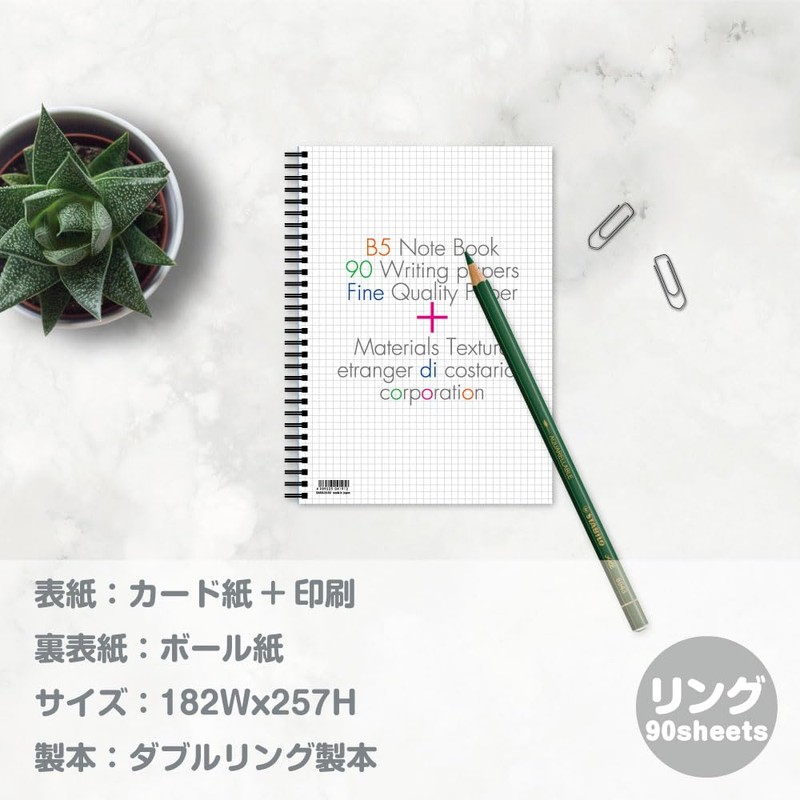Etranger Di Costa Rica Double Ring Notebook, 90 Sheets, BASIS