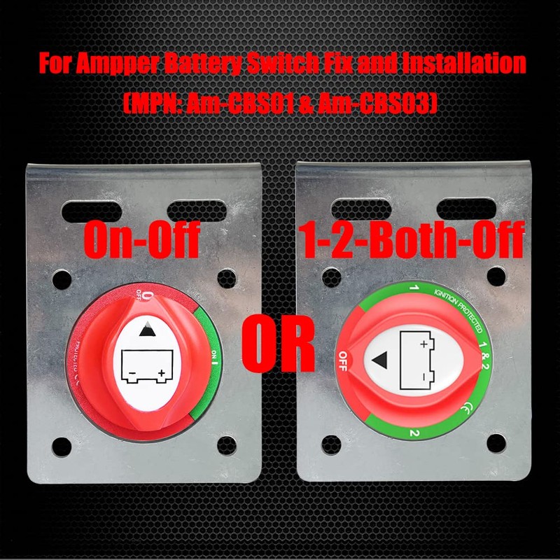 Ampper Battery Switch Mounting Panel, Stainless Steel Mounting Panel Plate