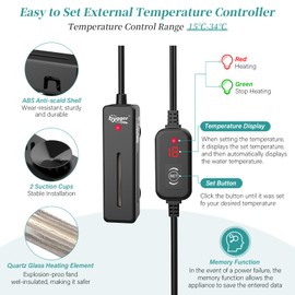 hygger Small Submersible Aquarium Heater,Mini Betta Turtle Tank Heater with Digital Display Controller,20W Fish Tank Heater Suitable for 3-19L Freshwater Tanks