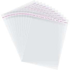 DINGlLIDINGHONG 200 Pcs 5x7 in Reusable, Clear OPP Plastic Bags, Self Seal, Clear, 18x13x2 cm/7.09x5.12x0.79 in, Multi-Purpose Food Storage Bags