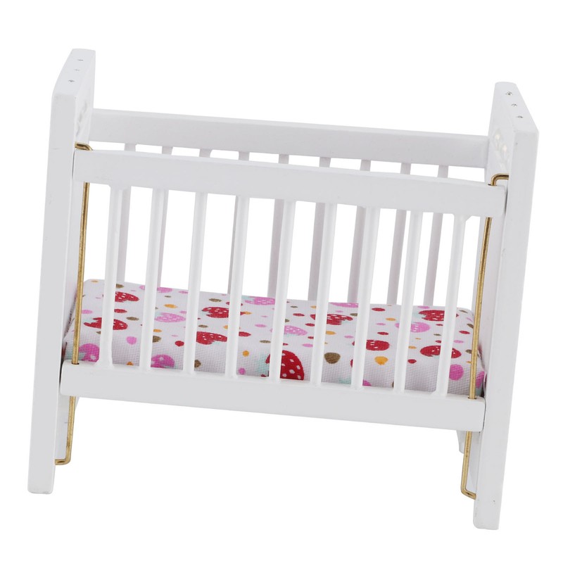 1:12 Dollhouse Mini Bed Model with Mattress Simulation Furniture Model