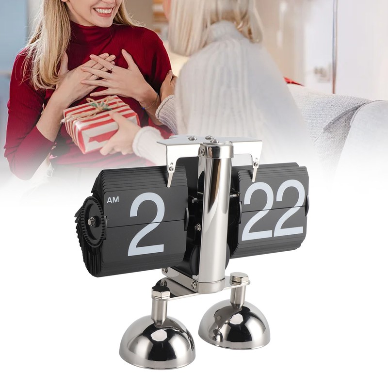 Retro Digital Flip Down Clock Flip Desk Clock Mechanical Battery