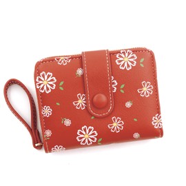 LZSXDWXY Women's Wallet, Fashion Cute Daisy Flowers Print Wallets with Exterior Zipper Around Coin Purse Bifold Bill Wallet with Credit Card Holder Id Window