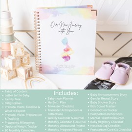 Pregnancy Journal Book – Weekly & Monthly Planner - 276 Page – 42 Weeks – Includes 4 Sheets of Stickers – Pregnancy Diary for Women