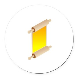 CafePress Rolling Pin Scroll 5.5" Round Car Magnet Magnetic Bumper Display