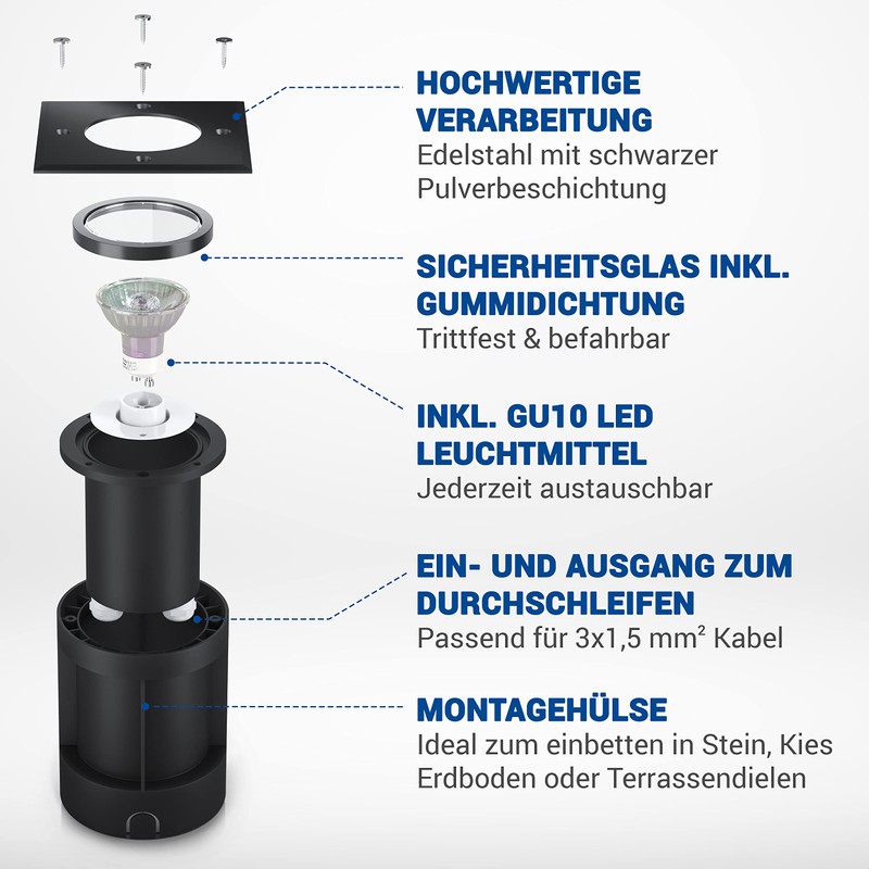 lambado® LED Floor Spotlight for Outdoor Use with RGB Colour