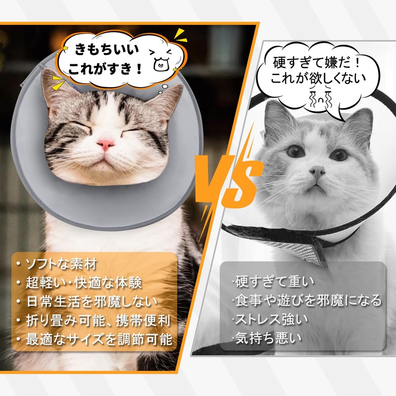 OYANTEN エリザベスカラー 犬 猫 ソフト 軽量 カラー 防水タイプ ボタン 調整可能