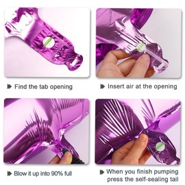 40 Inch Large 60 Balloon Numbers Rose Purple Big Foil Number Balloons Giant Helium Happy Birthday Party Decorations for Man and Women, Huge Mylar Anniversary Party Supplies