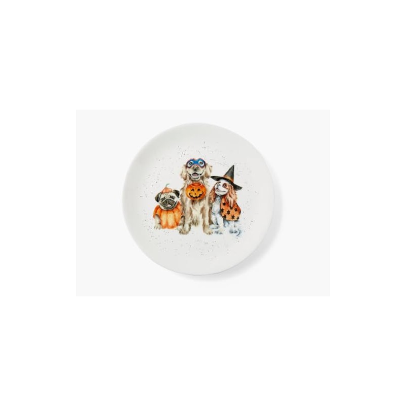 Wrendale Designs Royal Worcester Trick or Treat Dogs Coupe Plate