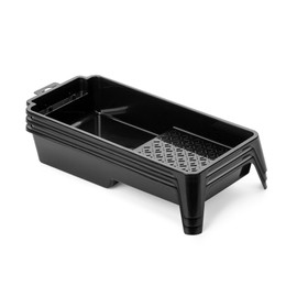 Bates- 4 Inch Paint Tray, 3 Pack, Black, Plastic 4 Inch Paint Roller Tray, Deep Capacity, Textured Ridge