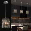 NISIDUN Modern K9 Crystal Pendant Lights Kitchen Island, Chrome Chandeliers