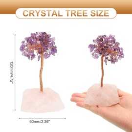 PATIKIL Crystal Tree Gifts for Women, Handcrafted Tree of Life Tree Natural Stones for Wealth and Luck Home Office Decor Birthday Gifts for Mom & Dad, Purple/Red
