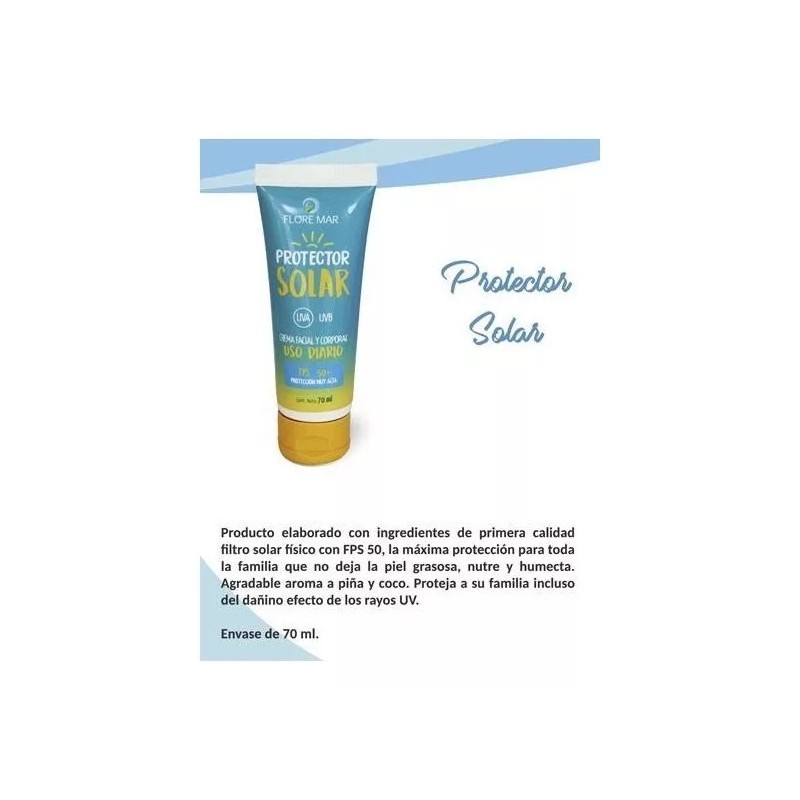 FLORE MAR Protector Solar Crema Facial Y Corporal Uso Diario