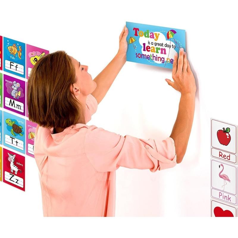 Educational Preschool Cards - 58 Pieces with Alphabet, Numbers, Colors