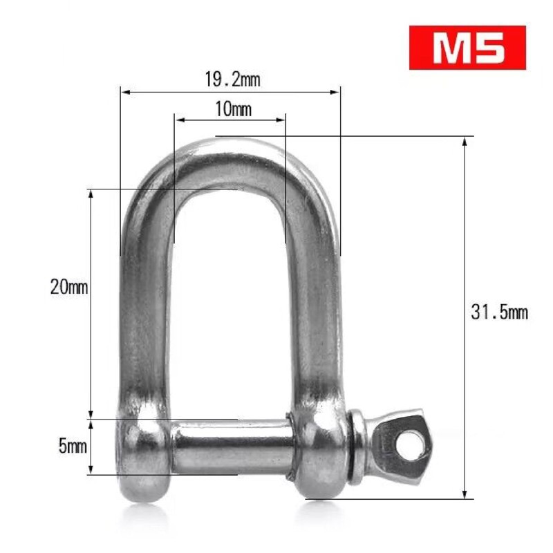 HFS(R) 10 Piece Stainless Steel Shackle, Load 352.7 lbs (160
