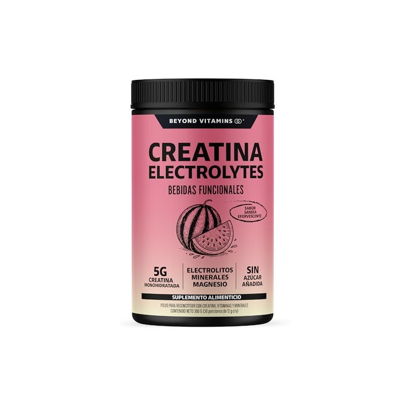 BEYOND VITAMINS Creatina Monohidratada con Electrolitos y Ciclodextrina para Mejor