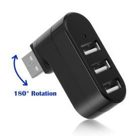 2 Pack 3-Port USB Hub [90°/180° Degree Rotatable] USB Splitter USB Expander Multiport USB Splitter Adapter with 3 USB Ports Charger Data for Laptop, Flash Drive Printer,Camera,Keyborad