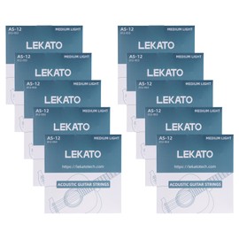 LEKATO Acoustic Guitar Strings Phosphor Bronze Coated Acoustic Guitar Strings with Ball End 10 Set of 6 Hex Steel String(12-53)
