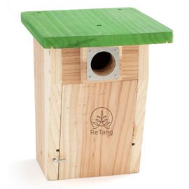 3/4 inch Thick Cedar Bird Houses with Metal Predator Guard, Nesting Box Birdhouse for Easy Cleaning, Wooden Bluebird Houses for Outside, Outdoor Wild Bird Watching, Swallow Wren Chickadee…