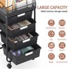 SYKIARIOL 4-Drawer Rolling Storage Cart with Mesh Top,Black