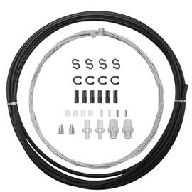 Bike Brake Cable Housing Set Includes Stainless Steel Bicycle Brake Shifter Cable,Cable End Caps Ferrules and O Rings for Road Mountain Bicycle Cycling