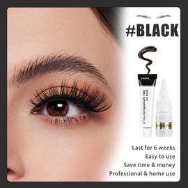 Eyebrow Tint Kit，2-In-1 Eye Brow Tint Kits，Lash Tint Kit，Lasting for 6 Weeks Diy Hair Dying for Salon（7ml Black）