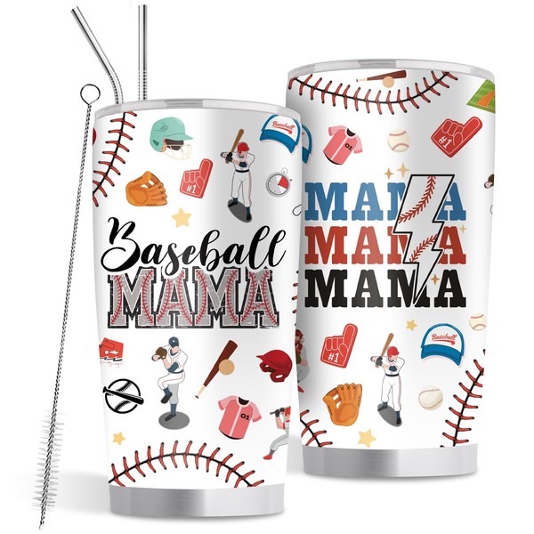 Goiicoln Baseball Tumbler Gift, Baseball Mom Gifts, 20 oz Baseball