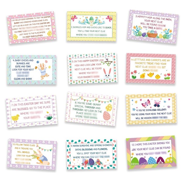 Easter Party Games - Easter Bunny Scavenger Treasure Hunt Clues