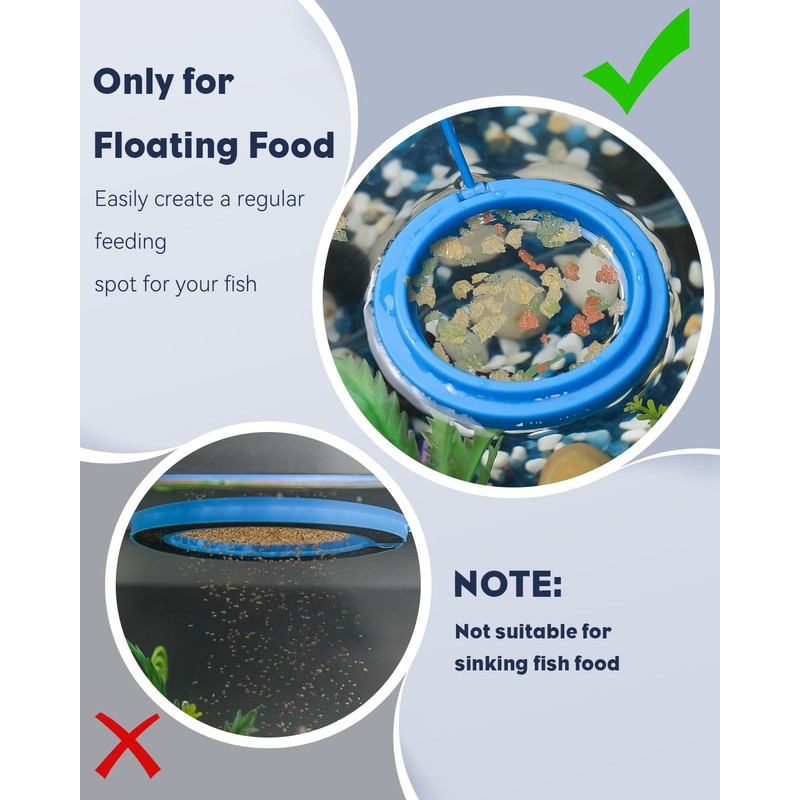 Pawfly 2 Pcs Fish Feeding Ring for Aquarium – Round